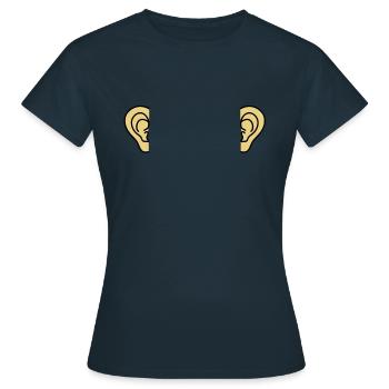 ears - Women's T-Shirt - navy - Front - AI Model Female 172 dark (172cm)