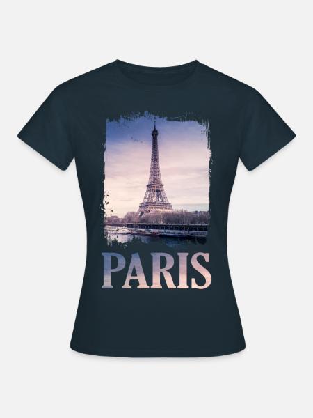 Paris France France Tour Eiffel Tour Eiffel - T-shirt Femme - marine