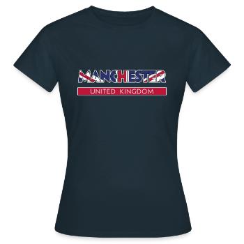 Manchester - United Kingdom - Women's T-Shirt - navy - Front - AI Model Female 172 dark (172cm)