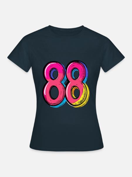88 Zahl Comic - Frauen T-Shirt - Navy