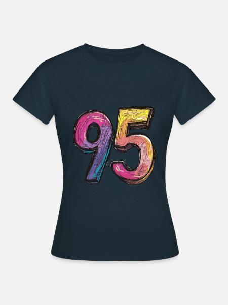 95 Zahl Comic - Frauen T-Shirt - Navy