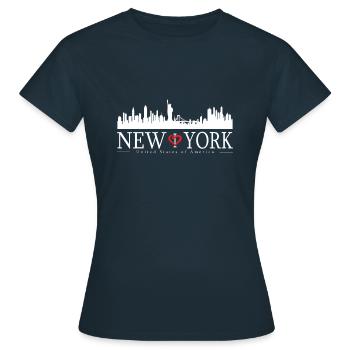 I Love New York, J'aime New York - T-shirt Femme - marine - Devant - AI Model Female 172 dark (172cm)