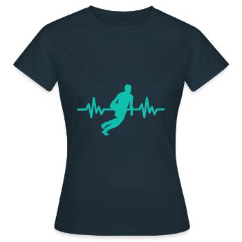 Haertbeat Basketball - USA - Team Sport - Hoops - Frauen T-Shirt - Navy - Vorne - AI Model Female 172 dark (172cm)