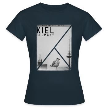 KIEL coordonnées - T-shirt Femme - marine - Devant - AI Model Female 172 dark (172cm)