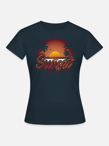 Sunset Beach - Frauen T-Shirt - Navy