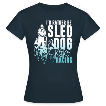 Chiens de traîneau et luge - T-shirt Femme - marine - Devant - AI Model Female 172 dark (172cm)