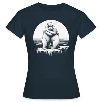 Verliebte Eisbären - Frauen T-Shirt - Navy - Vorne - AI Model Female 172 dark (172cm)