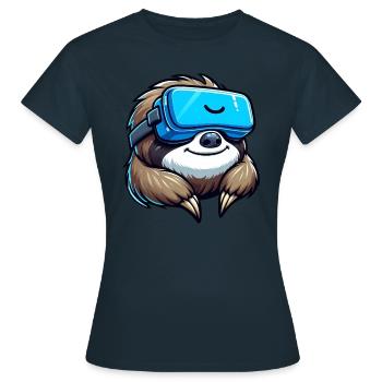 Conception de joueur VR paresseux cool - T-shirt Femme - marine - Devant - AI Model Female 172 dark (172cm)
