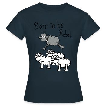 jumping sheep - T-shirt Femme - marine - Devant - AI Model Female 172 dark (172cm)