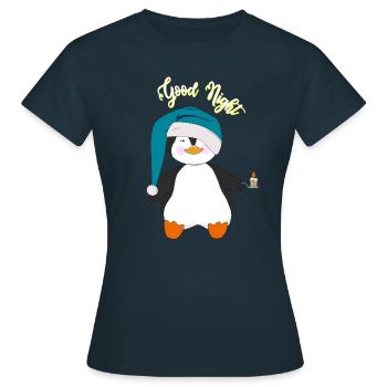 Pingouin bonne nuit - T-shirt Femme - marine - Devant - AI Model Female 172 dark (172cm)