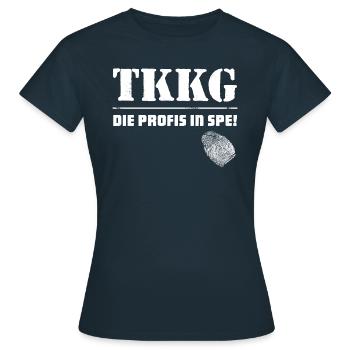 TKKG Logo Fingerabdruck Die Profis In Spe! - Frauen T-Shirt - Navy - Vorne - AI Model Female 172 dark (172cm)