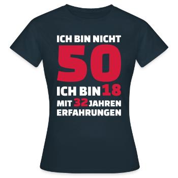 50 Geburtstag - Frauen T-Shirt - Navy - Vorne - AI Model Female 172 dark (172cm)