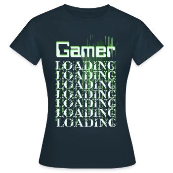 Gamer Matrix - Frauen T-Shirt - Navy - Vorne - AI Model Female 172 dark (172cm)