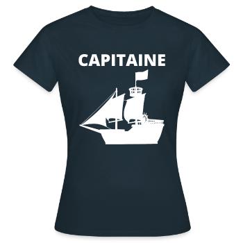 CAPITAINE PIRATE - T-shirt Femme - marine - Devant - AI Model Female 172 dark (172cm)