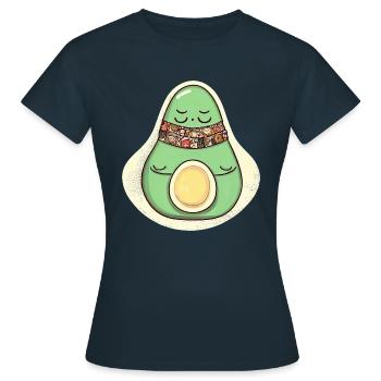 Méditer la relaxation hippie à l’avocat - T-shirt Femme - marine - Devant - AI Model Female 172 dark (172cm)