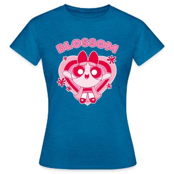 Les Supers Nanas Belle - T-shirt Femme - bleu saphir antique chiné - Devant - AI Model Female 172 dark (172cm)