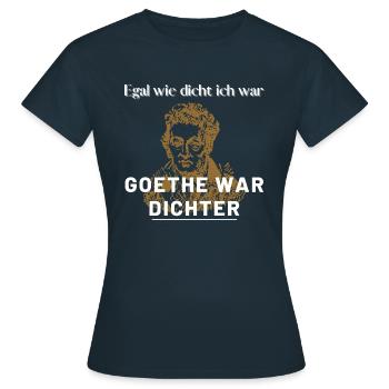 Goethe - Frauen T-Shirt - Navy - Vorne - AI Model Female 172 dark (172cm)
