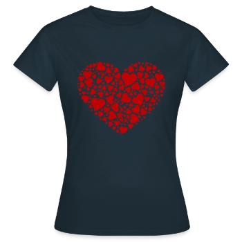 MULTI CŒURS ROUGES - T-shirt Femme - marine - Devant - AI Model Female 172 dark (172cm)