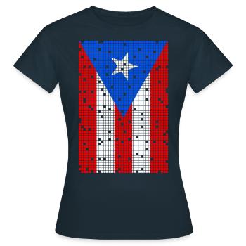 8bit Puerto Rico - Frauen T-Shirt - Navy - Vorne - AI Model Female 172 dark (172cm)