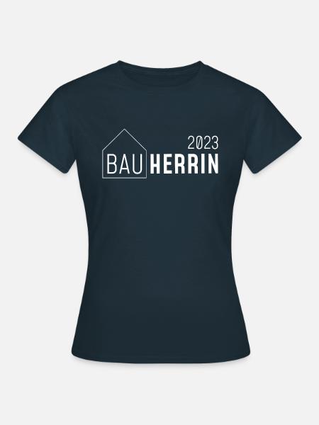 Bauherrin 2023 // mit Haus // hell - Frauen T-Shirt - Navy