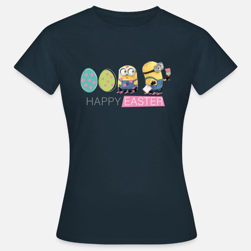 Minions With Easter Eggs Happy Easter - Women's T-Shirt - navy