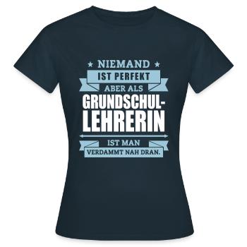 Fun Grundschullehrerin - Frauen T-Shirt - Navy - Vorne - AI Model Female 172 dark (172cm)