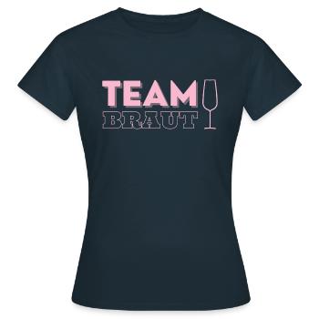 team braut - Frauen T-Shirt - Navy - Vorne - AI Model Female 172 dark (172cm)