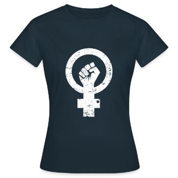 Féminisme grunge - T-shirt Femme - marine - Devant - AI Model Female 172 dark (172cm)