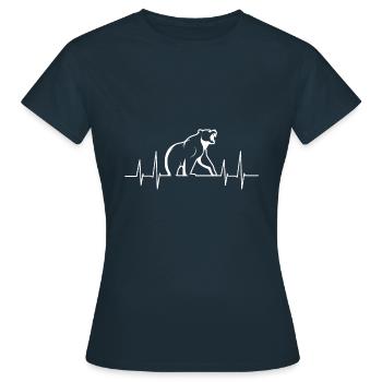 Roaring Bear Heartbeat - Women's T-Shirt - navy - Front - AI Model Female 172 dark (172cm)