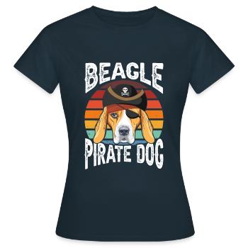 Beagle Pirate Dog - Frauen T-Shirt - Navy - Vorne - AI Model Female 172 dark (172cm)