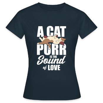 A cat purr is the sound of love - Women's T-Shirt - navy - Front - AI Model Female 172 dark (172cm)