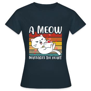 Un meau masse le cœur - T-shirt Femme - marine - Devant - AI Model Female 172 dark (172cm)