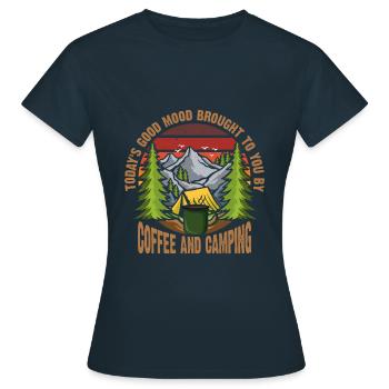 Bonne humeur apportée avec du café - T-shirt Femme - marine - Devant - AI Model Female 172 dark (172cm)