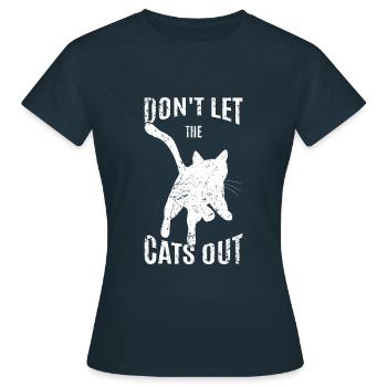Ne laissez pas les chats sortir - T-shirt Femme - marine - Devant - AI Model Female 172 dark (172cm)