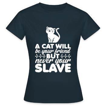 Un chat sera votre ami - T-shirt Femme - marine - Devant - AI Model Female 172 dark (172cm)