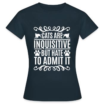 Les chats sont curieux - T-shirt Femme - marine - Devant - AI Model Female 172 dark (172cm)