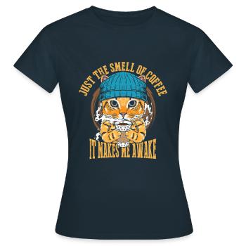 Nur Der Geruch Von Kaffee - Frauen T-Shirt - Navy - Vorne - AI Model Female 172 dark (172cm)