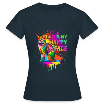 C’est mon visage heureux - T-shirt Femme - marine - Devant - AI Model Female 172 dark (172cm)