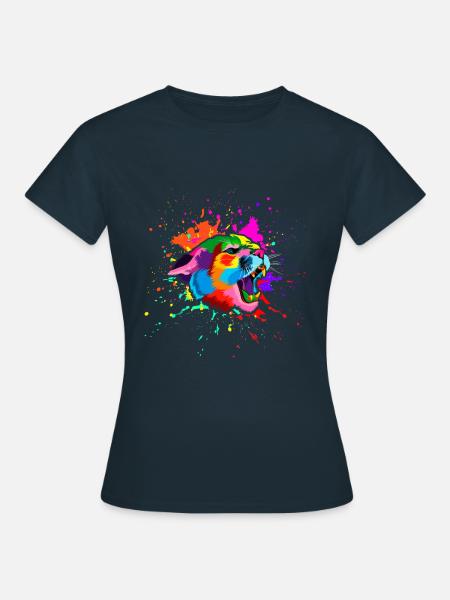 Cougar Kopf - Frauen T-Shirt - Navy