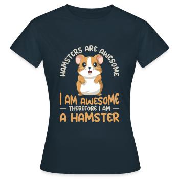Les hamsters sont un excellent t-shirt - T-shirt Femme - marine - Devant - AI Model Female 172 dark (172cm)