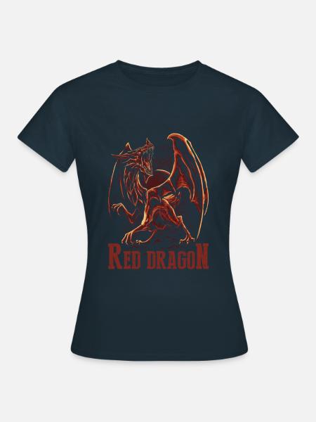 Roter Drache - Frauen T-Shirt - Navy