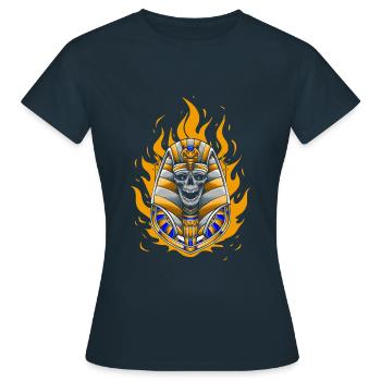 Totenkopf-Anubis - Frauen T-Shirt - Navy - Vorne - AI Model Female 172 dark (172cm)