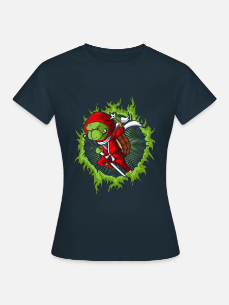 Der kämpfende Ninja-Schildkröte - Frauen T-Shirt - Navy