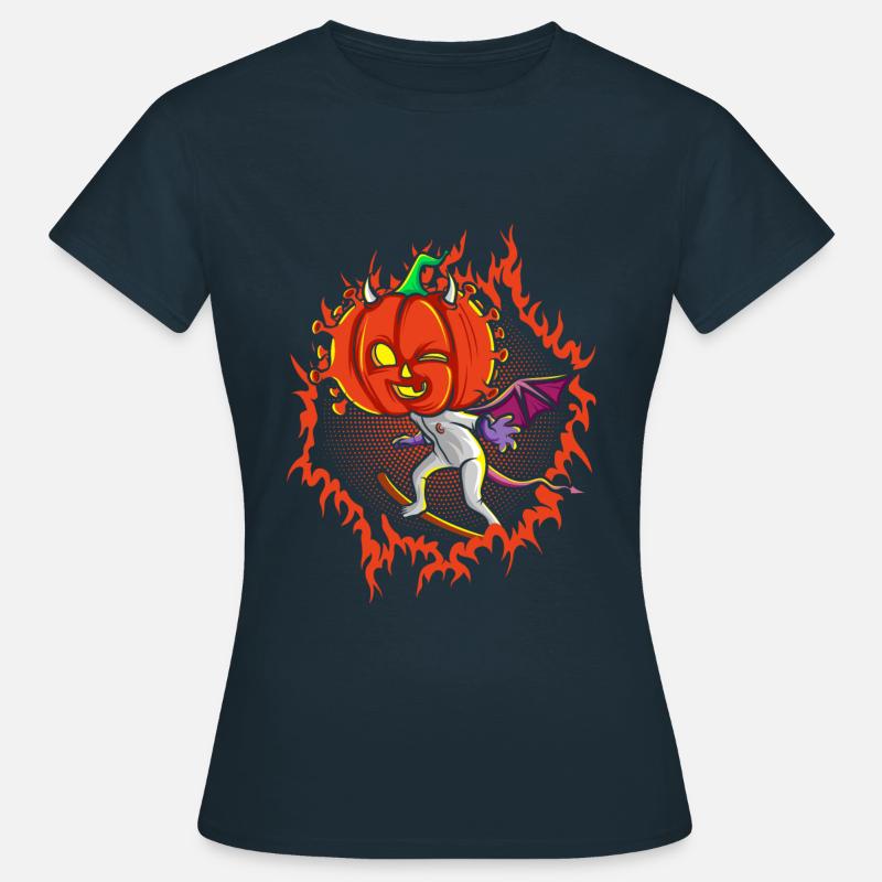 The Witch Devil Pumpkin Head - Women's T-Shirt - navy