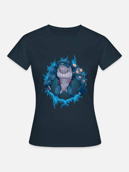 Wal-Mutant mit Halbton-Hintergrund - Frauen T-Shirt - Navy
