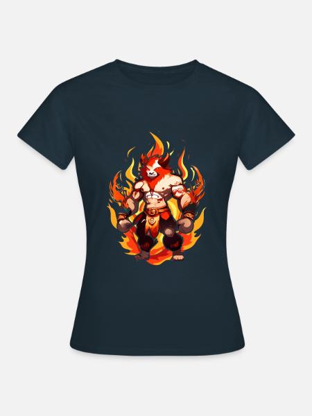Dämon mit feurigem Flair - Frauen T-Shirt - Navy