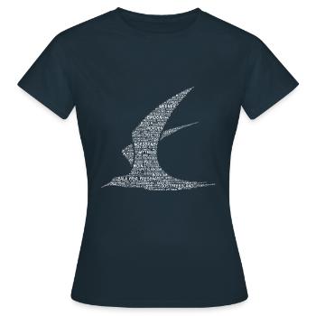 La Frise orientale en mots - T-shirt Femme - marine - Devant - AI Model Female 172 dark (172cm)