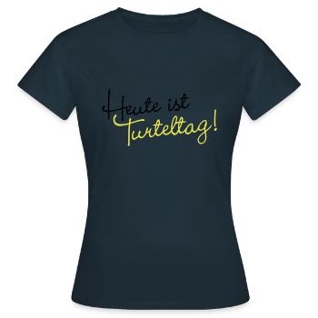 Heute ist Turteltag - Frauen T-Shirt - Navy - Vorne - AI Model Female 172 dark (172cm)