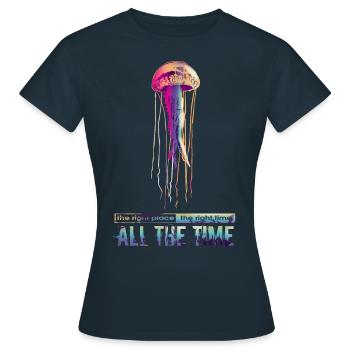 méduse méduse - T-shirt Femme - marine - Devant - AI Model Female 172 dark (172cm)
