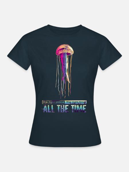 qualle jellyfisch - Frauen T-Shirt - Navy